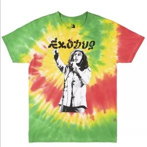 Bob Marley exodus Tie Dye green red yellow shirt